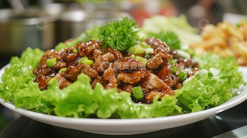 高清大图下载【趣麦麦图】美味酱汁牛肉沙拉