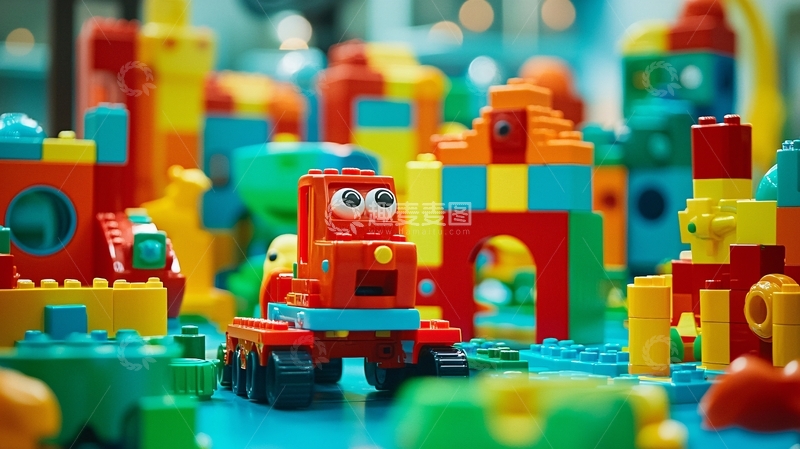 高清大图下载【趣麦麦图】彩色积木玩具