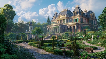 阳光下的欧式庄园