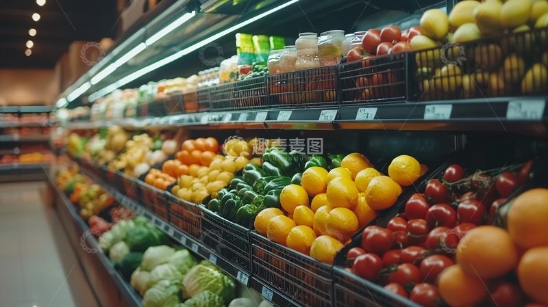 高清大图下载【趣麦麦图】超市水果蔬菜货架