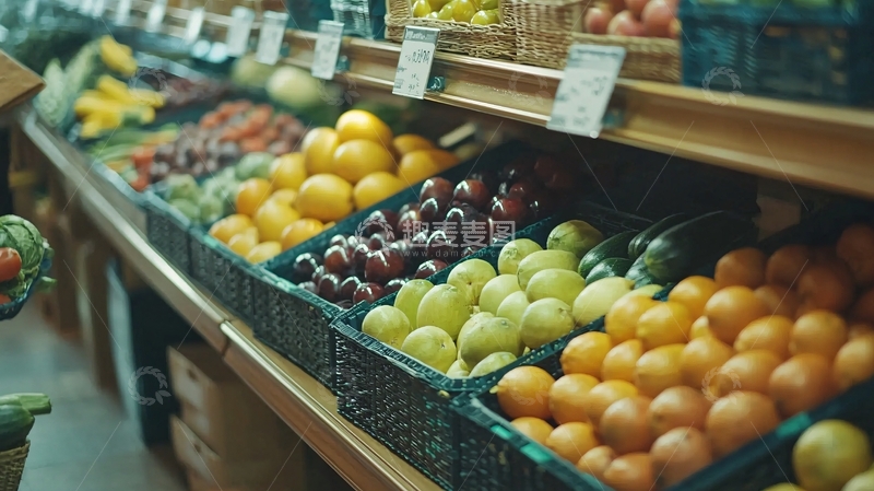 高清大图下载【趣麦麦图】超市水果蔬菜货架