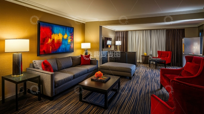 高清大图下载【趣麦麦图】现代风格酒店套房客厅