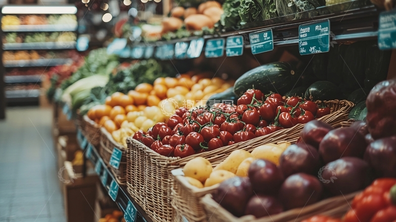 高清大图下载【趣麦麦图】超市水果蔬菜货架