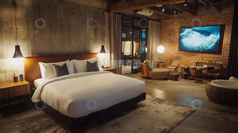 高清大图下载【趣麦麦图】工业风酒店套房