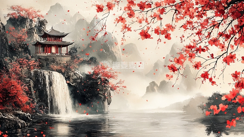 高清大图下载【趣麦麦图】中国风水墨画意境