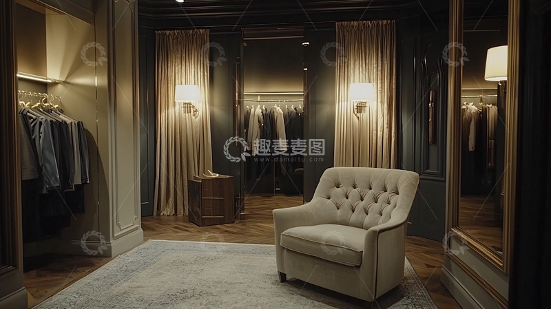 高清大图下载【趣麦麦图】高级服装店试衣间