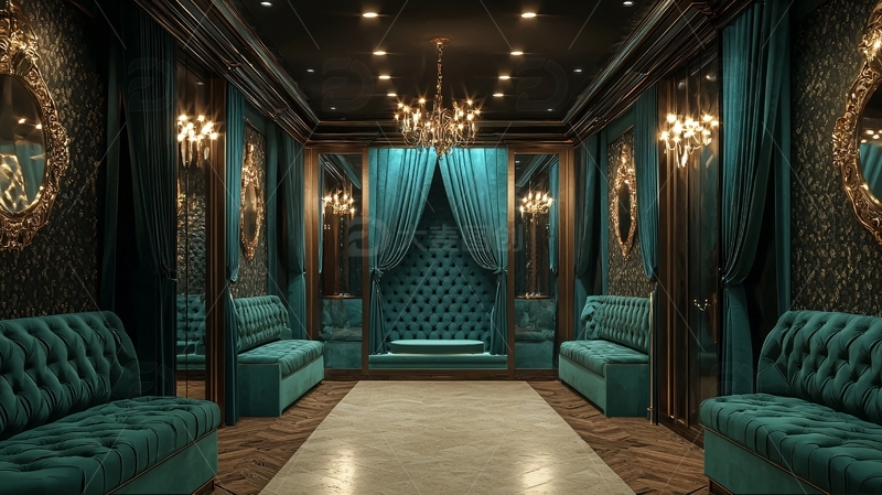 高清大图下载【趣麦麦图】暗色系奢华复古候客室