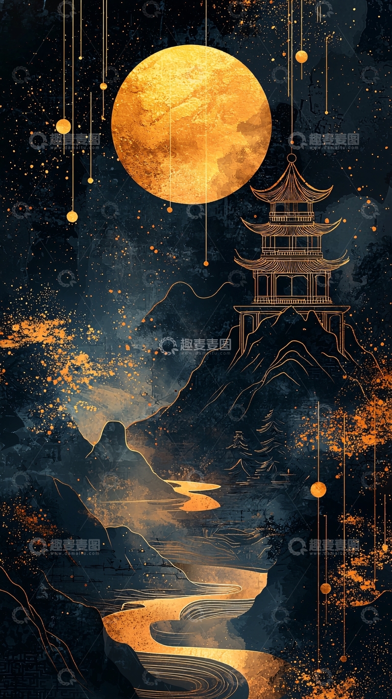 高清大图下载【趣麦麦图】金色月亮