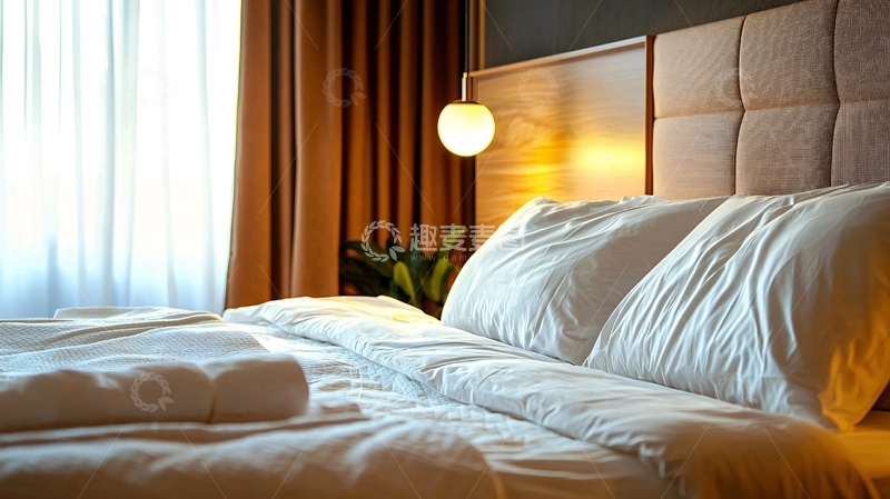高清大图下载【趣麦麦图】温馨舒适卧室床铺