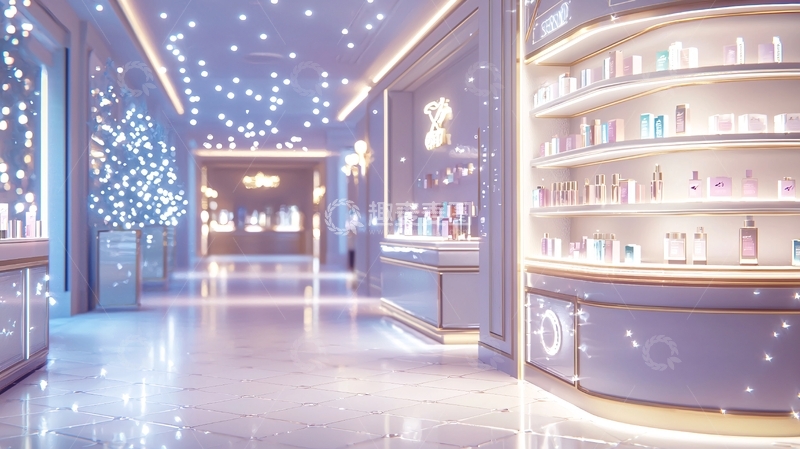 高清大图下载【趣麦麦图】梦幻粉色灯光美陈店铺