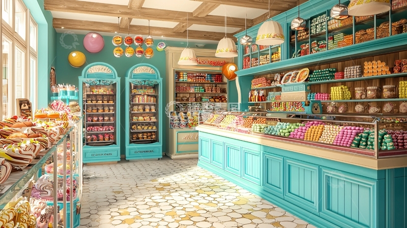 高清大图下载【趣麦麦图】复古糖果店