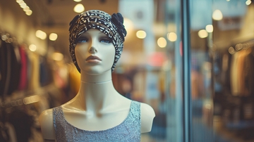 橱窗模特灰色连衣裙