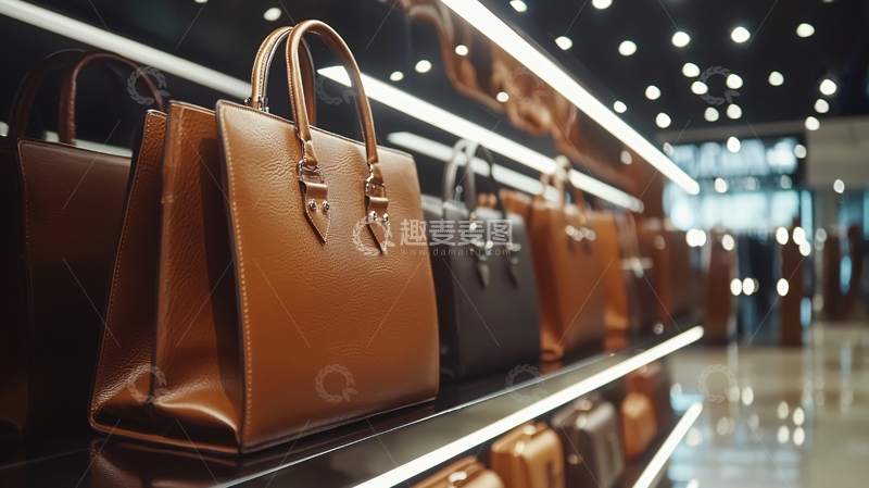 高清大图下载【趣麦麦图】高端皮革手提包展示