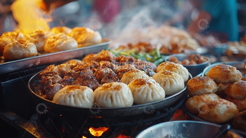 高清大图下载【趣麦麦图】冒着热气的各种小吃