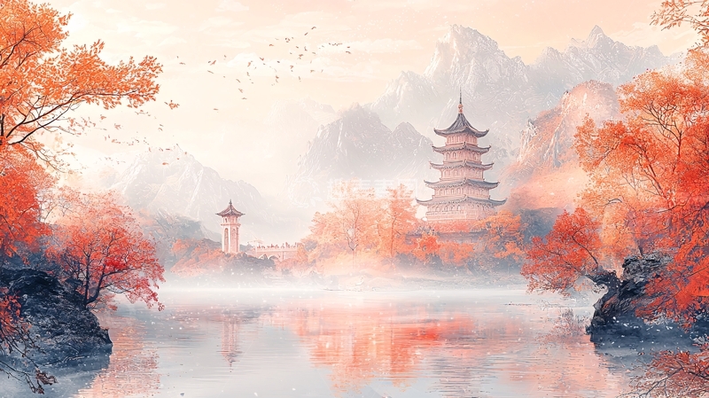 高清大图下载【趣麦麦图】秋日红枫层林尽染