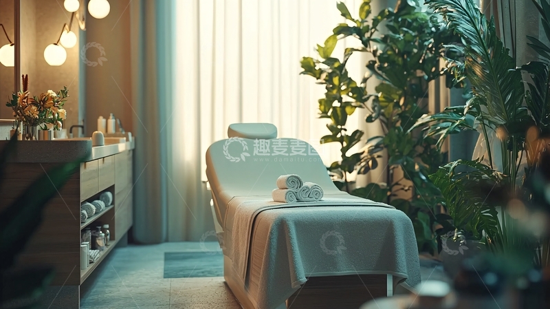 高清大图下载【趣麦麦图】高端水疗中心护理床