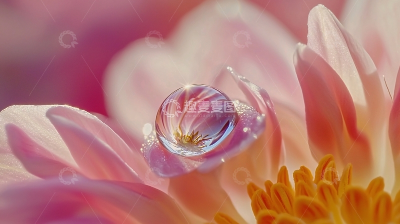 高清大图下载【趣麦麦图】花瓣上的水珠