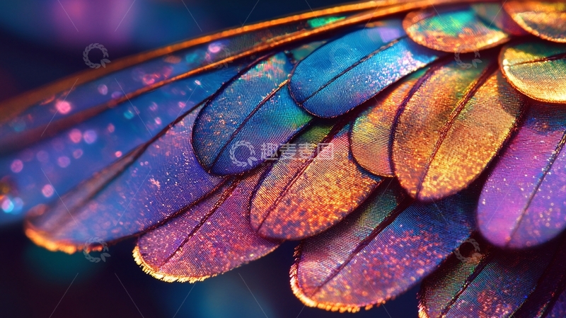 高清大图下载【趣麦麦图】绚丽多彩的羽毛特写