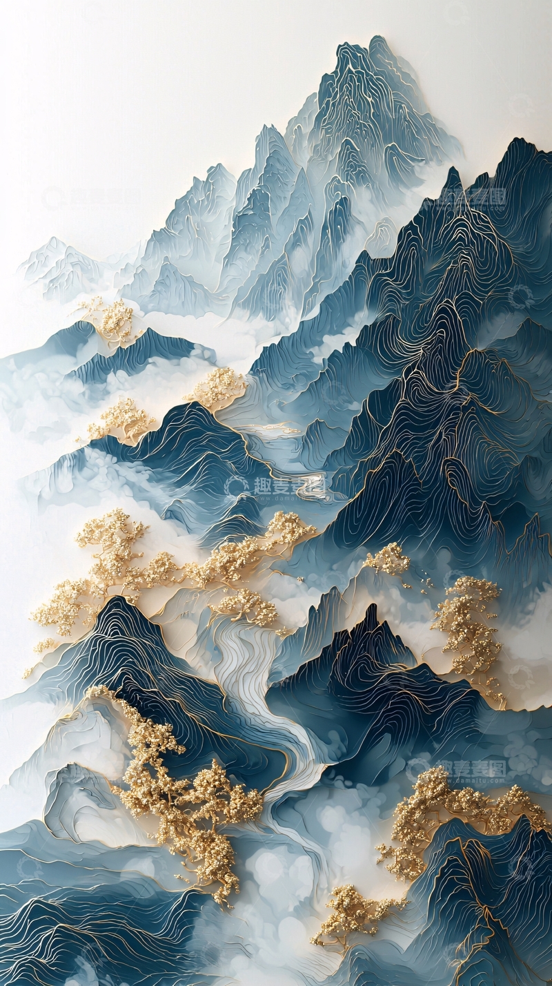 高清大图下载【趣麦麦图】水墨山水云雾缭绕