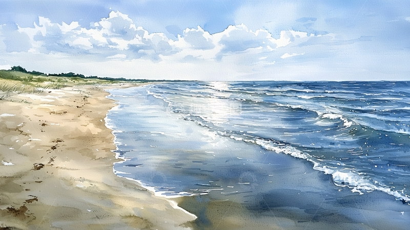 高清大图下载【趣麦麦图】海边沙滩阳光明媚