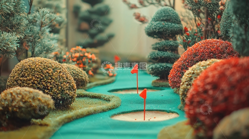 高清大图下载【趣麦麦图】微缩景观高尔夫球场