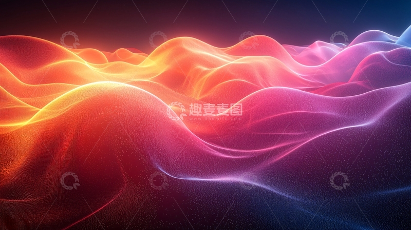 高清大图下载【趣麦麦图】光影流动的色彩波浪