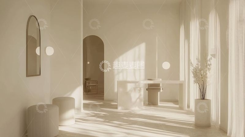 高清大图下载【趣麦麦图】极简风白色室内设计