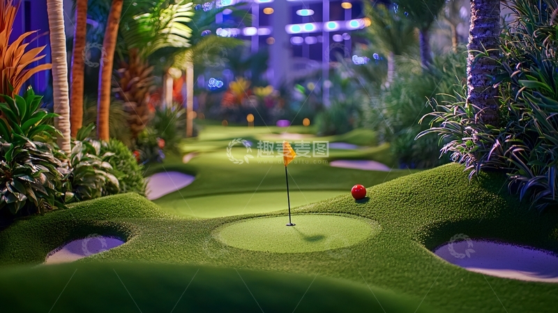 高清大图下载【趣麦麦图】室内高尔夫球场