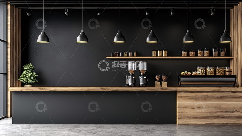 高清大图下载【趣麦麦图】现代简约咖啡馆吧台