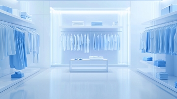 极简风蓝色服装店