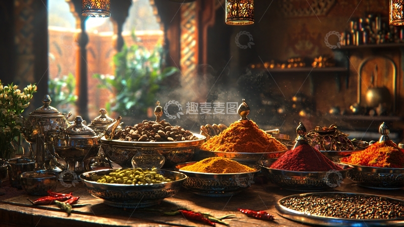 高清大图下载【趣麦麦图】摩洛哥香料市场