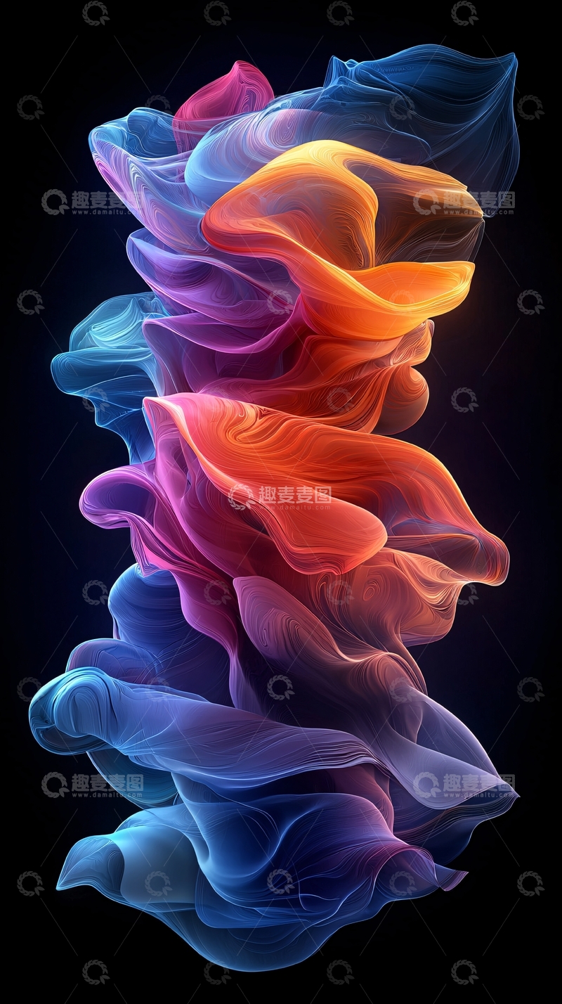 高清大图下载【趣麦麦图】抽象彩色烟雾