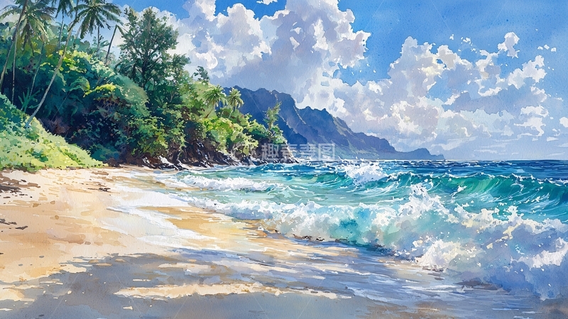 高清大图下载【趣麦麦图】热带海滩阳光明媚景色