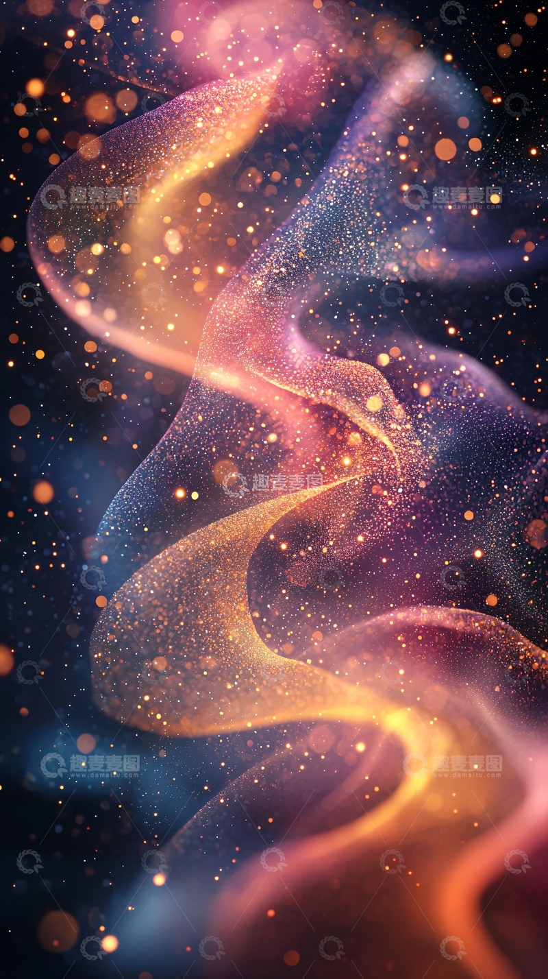 高清大图下载【趣麦麦图】梦幻星空光影流淌背景