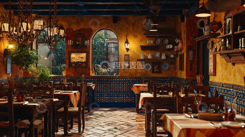 高清大图下载【趣麦麦图】复古餐厅室内环境