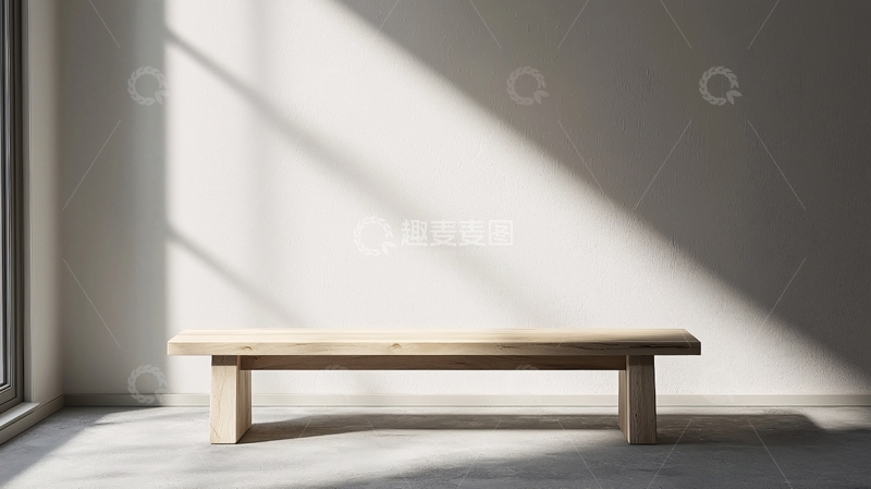 高清大图下载【趣麦麦图】极简风格木质长凳