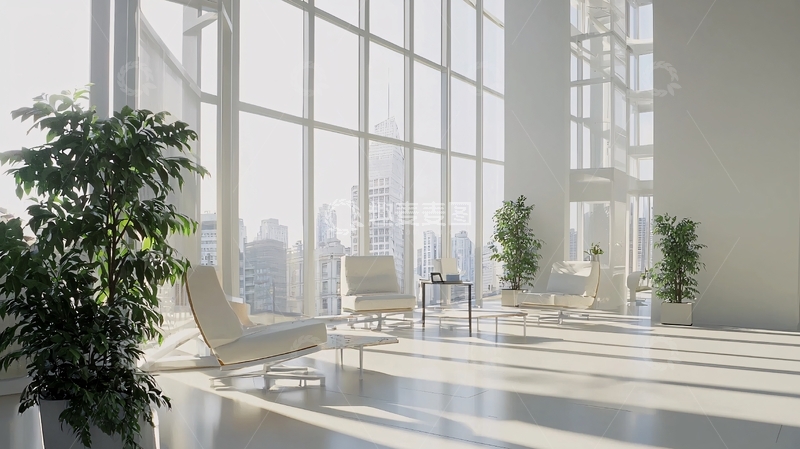 高清大图下载【趣麦麦图】现代简约风格大落地窗室内设计