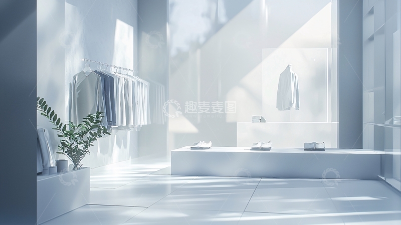 高清大图下载【趣麦麦图】极简风格服装店室内设计