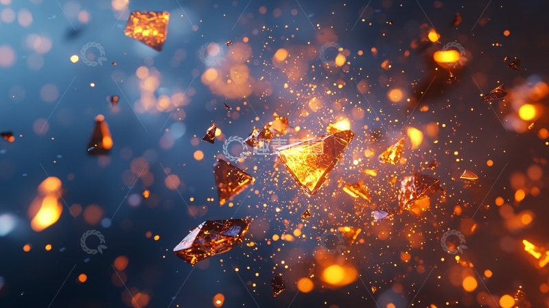 高清大图下载【趣麦麦图】爆炸的碎片四溅