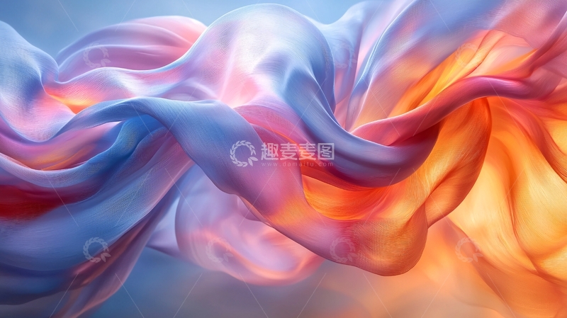 高清大图下载【趣麦麦图】-抽象丝绸流动渐变