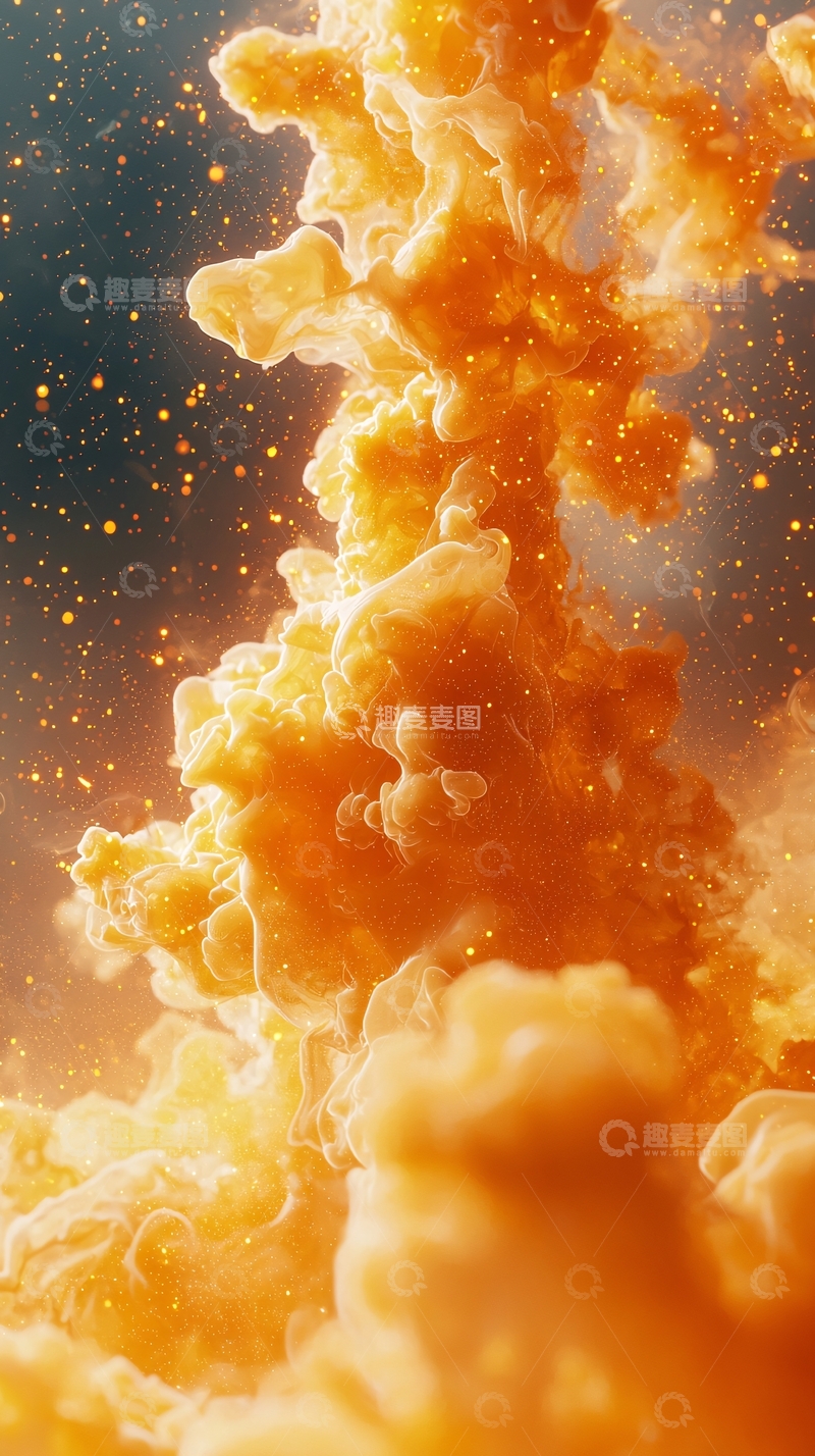 高清大图下载【趣麦麦图】橙色烟雾