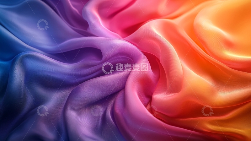 高清大图下载【趣麦麦图】彩色丝绸的抽象纹理