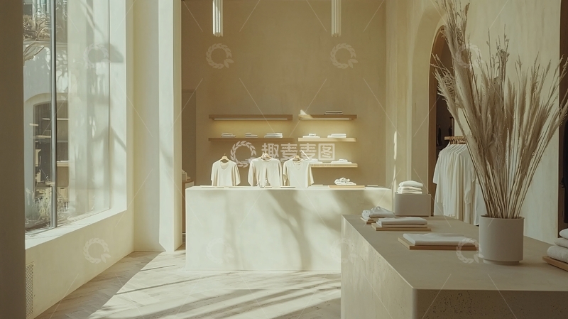 高清大图下载【趣麦麦图】极简风高级服装店室内