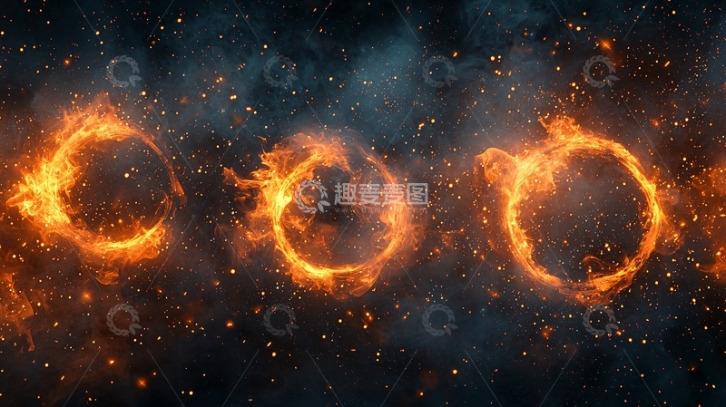 高清大图下载【趣麦麦图】火焰环绕漂浮闪烁