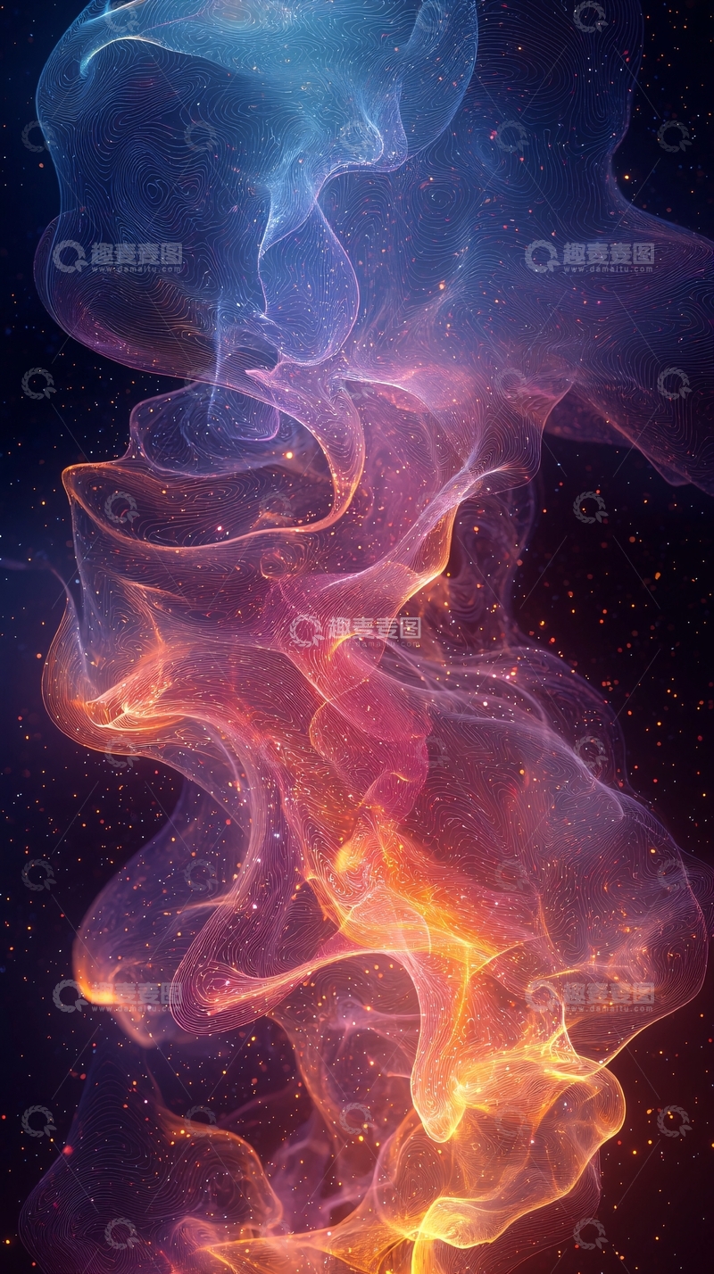 高清大图下载【趣麦麦图】绚丽多彩的能量光束