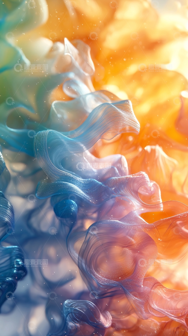 高清大图下载【趣麦麦图】彩色水墨晕染