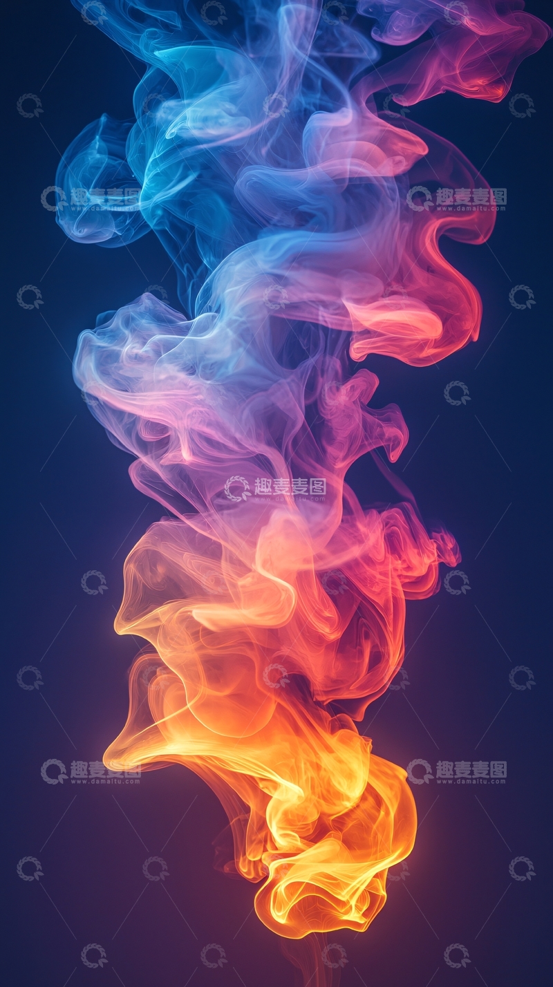 高清大图下载【趣麦麦图】彩色烟雾抽象艺术