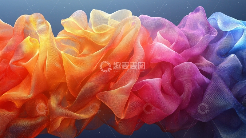 高清大图下载【趣麦麦图】彩色丝绸飘带