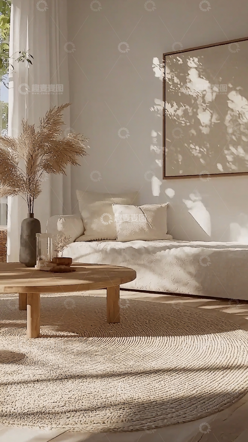 高清大图下载【趣麦麦图】极简风日式客厅