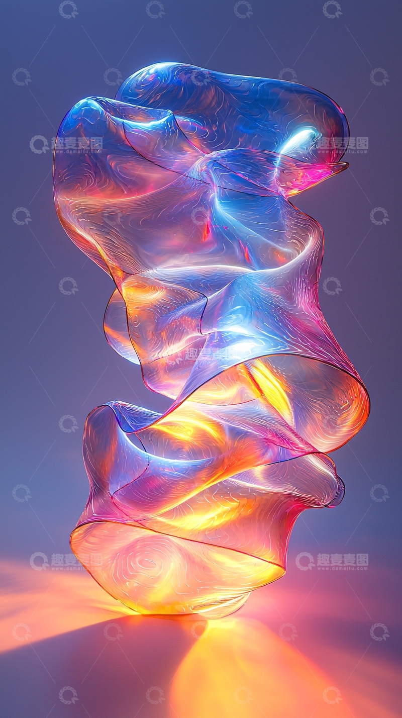 高清大图下载【趣麦麦图】抽象彩色发光体
